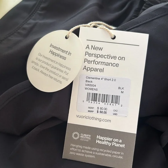 Vuori Black Women's Athletic Shorts Clementine 4” short 2.0 Size XS & M - Picture 8 of 12